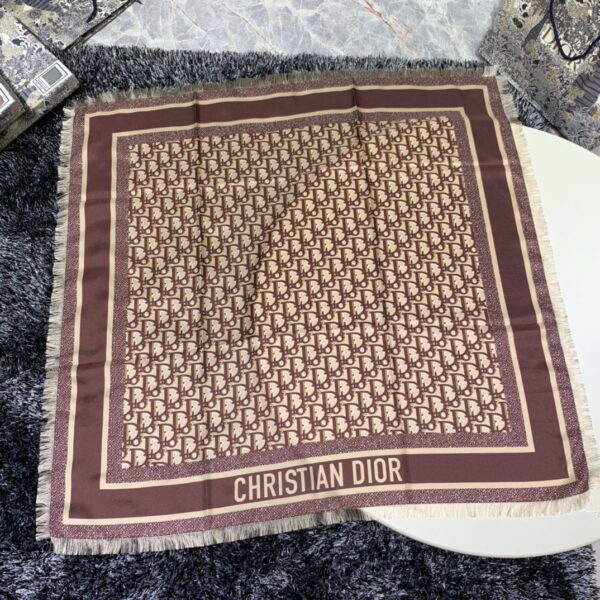 Dior Oblique 90 Square Scarf Brown 35in/90cm 