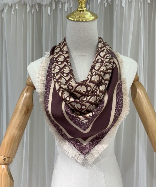 Dior Oblique 90 Square Scarf Brown 35in/90cm 