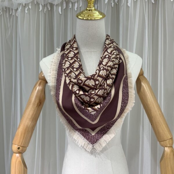 Dior Oblique 90 Square Scarf Brown 35in/90cm 