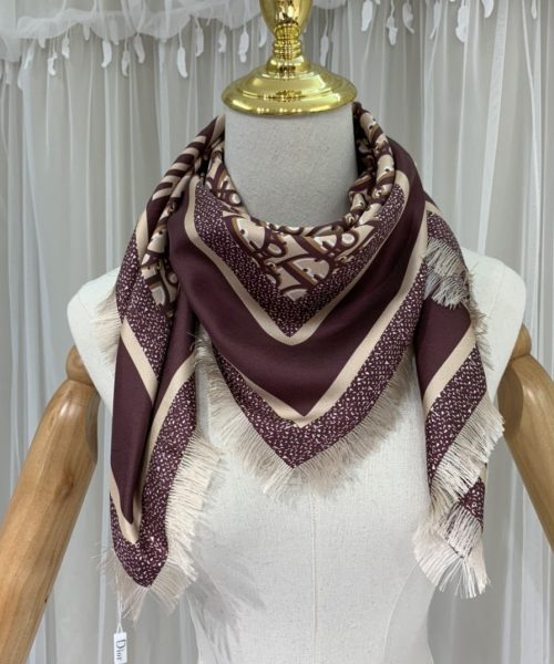 Dior Oblique 90 Square Scarf Brown 35in/90cm 
