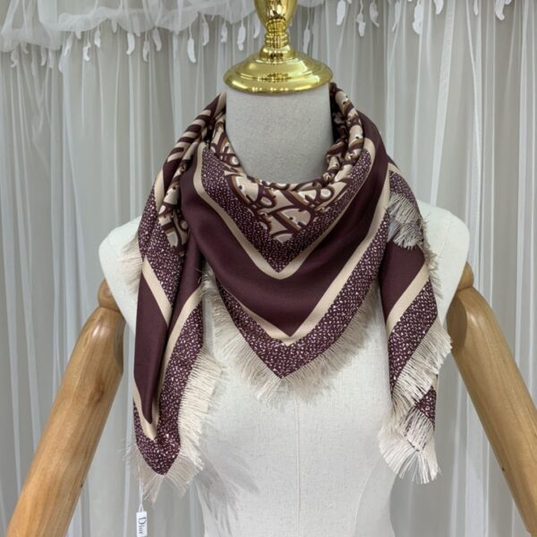 Dior Oblique 90 Square Scarf Brown 35in/90cm 