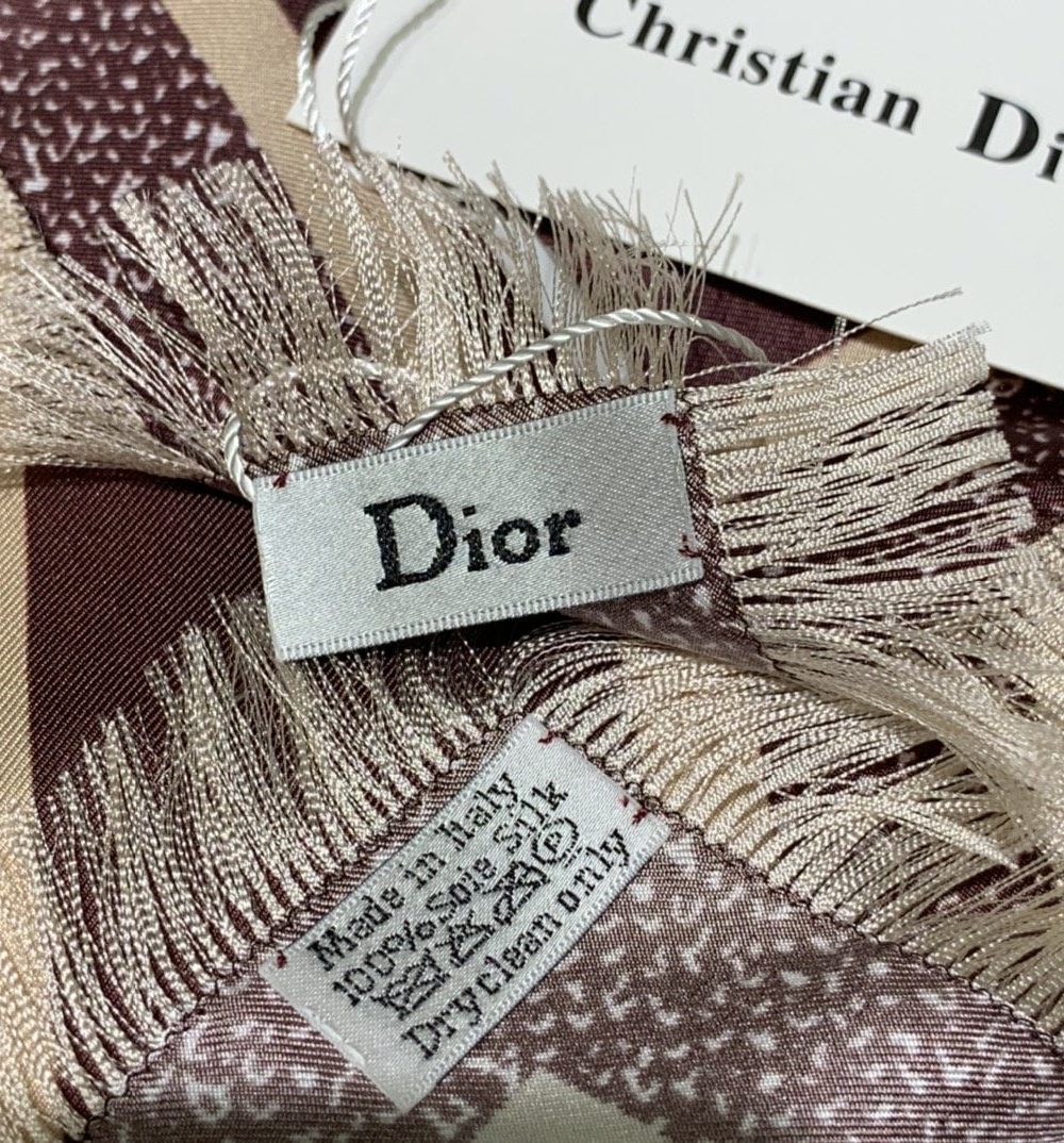 Dior Oblique 90 Square Scarf Brown 35in/90cm 