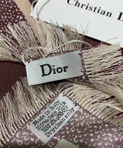 Dior Oblique 90 Square Scarf Brown 35in/90cm 