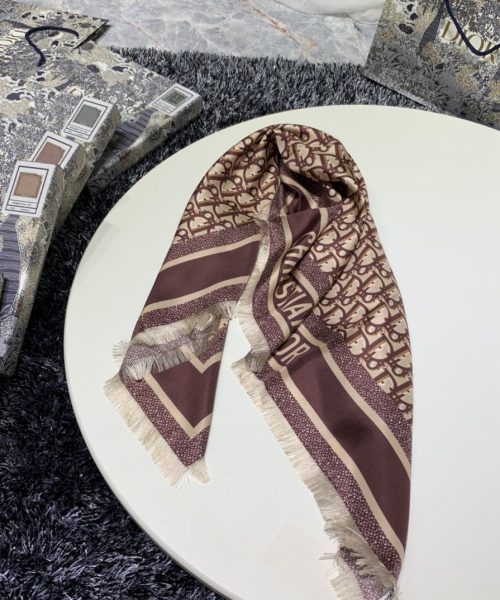 Dior Oblique 90 Square Scarf Brown 35in/90cm 
