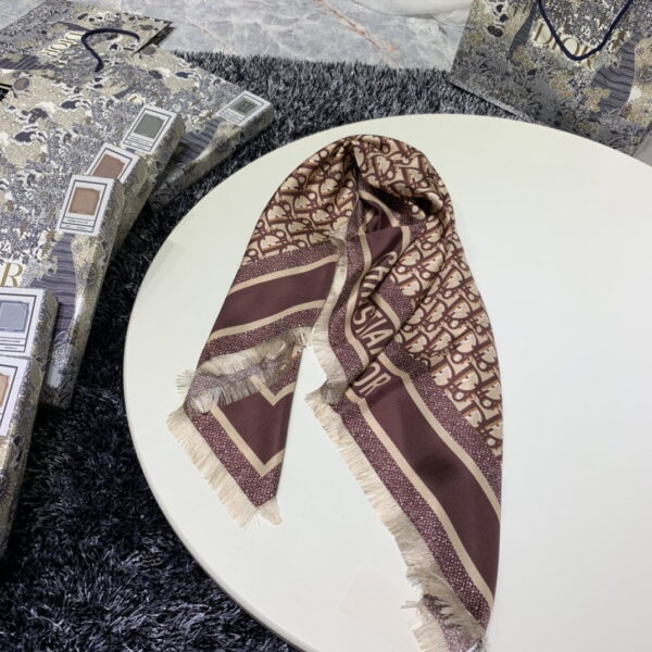 Dior Oblique 90 Square Scarf Brown 35in/90cm 