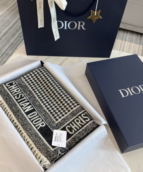 Dior Oblique Blanket Scarf Grey 55in/140cm 