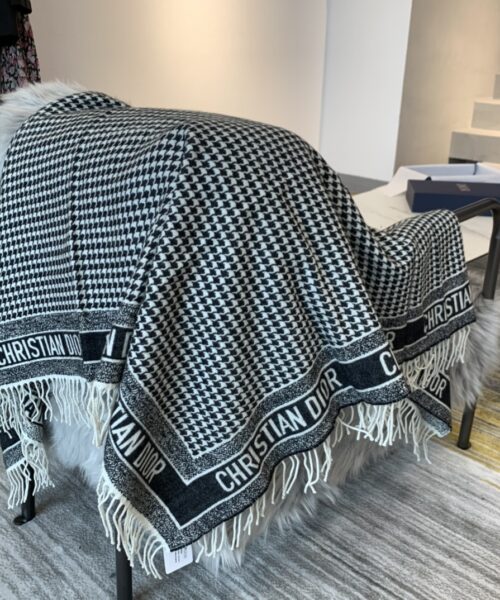 Dior Oblique Blanket Scarf Grey 55in/140cm