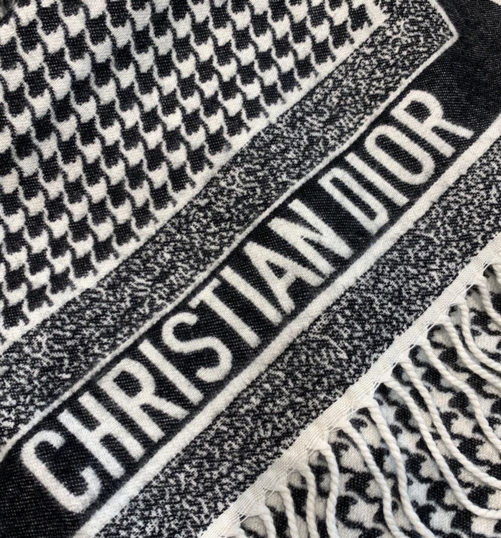 Dior Oblique Blanket Scarf Grey 55in/140cm 