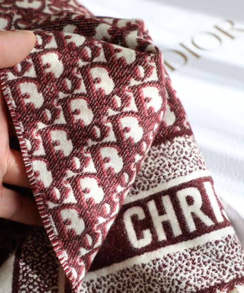 Dior Oblique Burgundy Cashmere Scarf 200cm/79in 