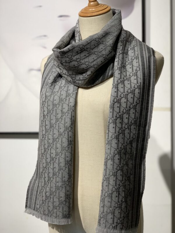 Dior Oblique Scarf Grey 79in/200cm 