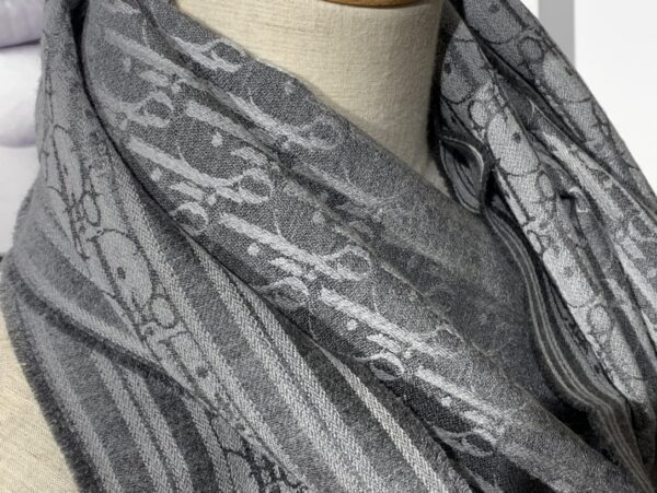 Dior Oblique Scarf Grey 79in/200cm
