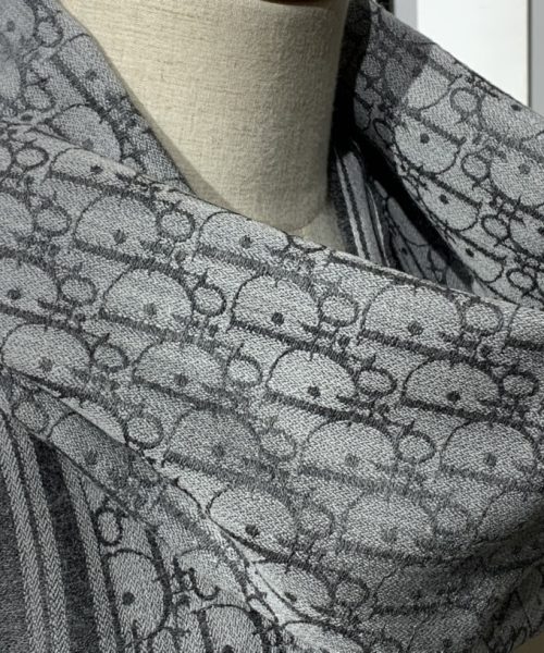 Dior Oblique Scarf Grey 79in/200cm 