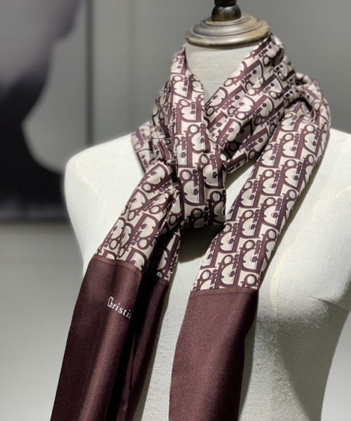 Dior Oblique Stole Scarf Brown 71in/180cm 
