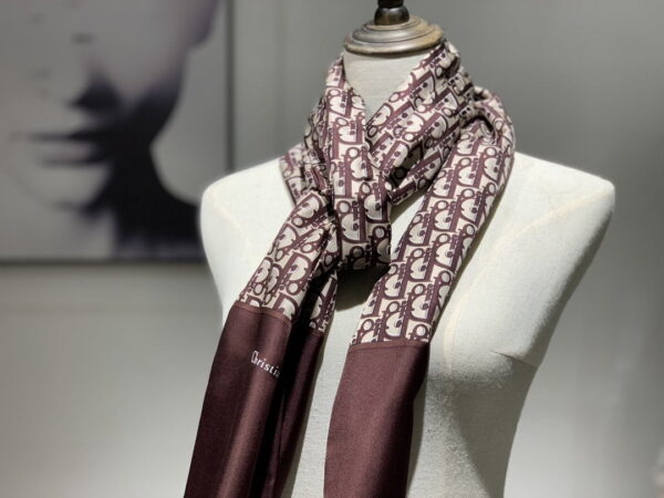 Dior Oblique Stole Scarf Brown 71in/180cm