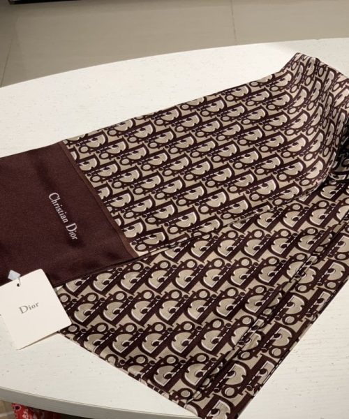 Dior Oblique Stole Scarf Brown 71in/180cm 