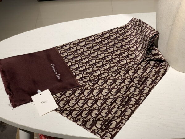 Dior Oblique Stole Scarf Brown 71in/180cm