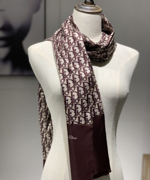 Dior Oblique Stole Scarf Brown 71in/180cm