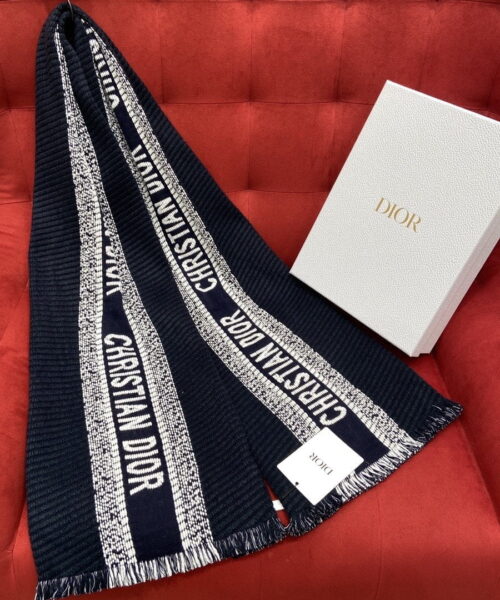 Dior Oblique University Reversible Scarf Blue 79in/200cm