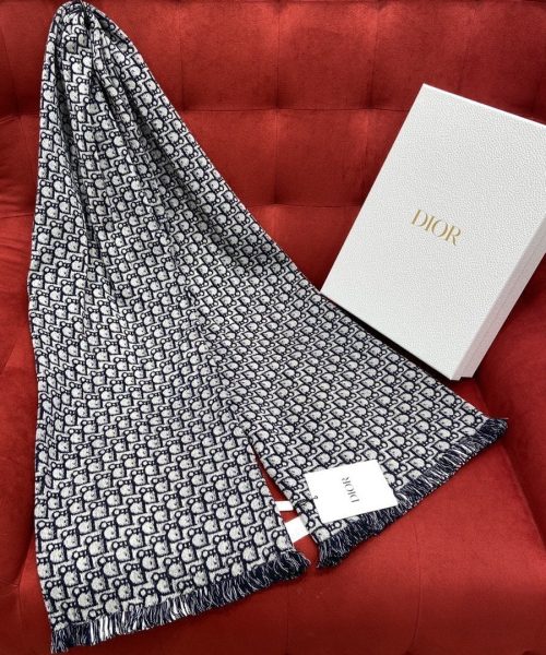 Dior Oblique University Reversible Scarf Blue 79in/200cm 