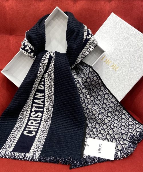 Dior Oblique University Reversible Scarf Blue 79in/200cm 