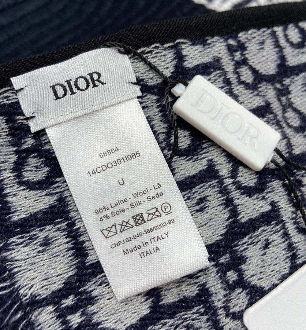 Dior Oblique University Reversible Scarf Blue 79in/200cm 
