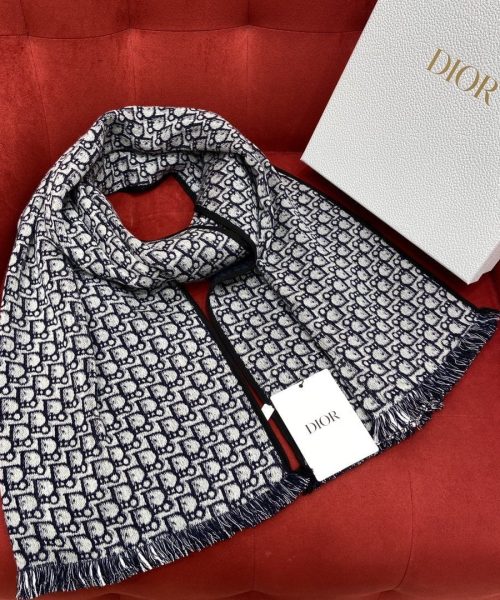 Dior Oblique University Reversible Scarf Blue 79in/200cm 