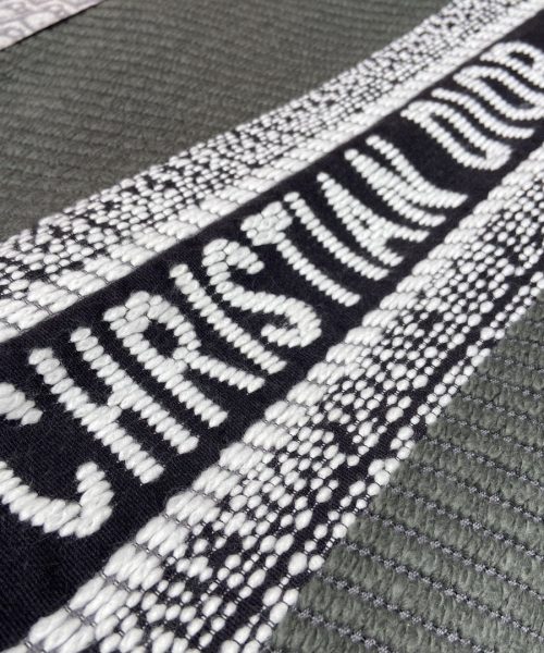 Dior Oblique University Reversible Scarf Green Grey 79in/200cm 