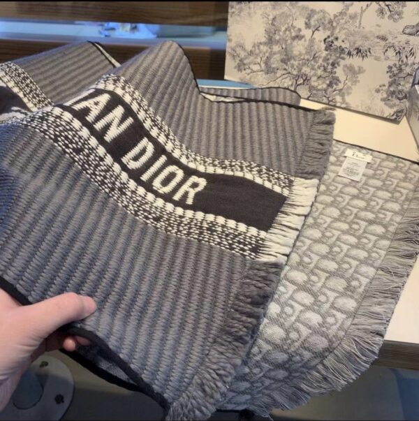 Dior Oblique University Reversible Scarf Grey 79in/200cm