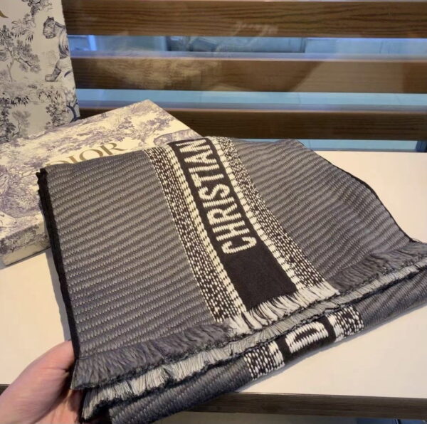 Dior Oblique University Reversible Scarf Grey 79in/200cm