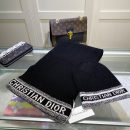 Dior Pompom Beanie & Scarf Set In Black 