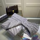 Dior Pompom Beanie & Scarf Set In Grey 