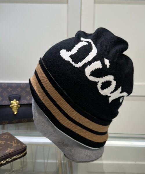 Dior Pompom Beanie In Black