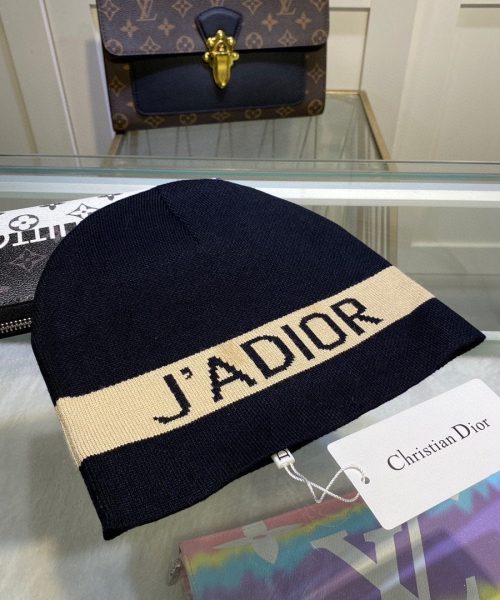 Dior Pompom Beanie In Black