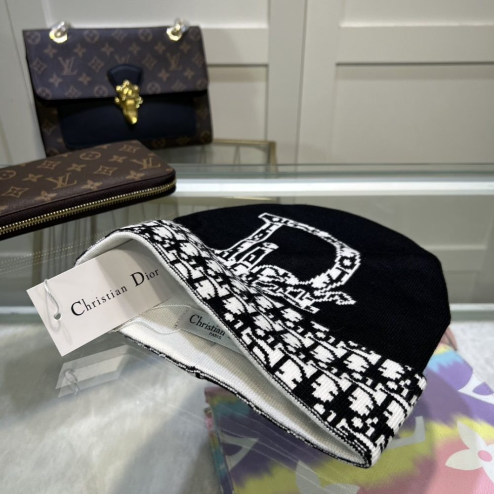 Dior Pompom Beanie In Black - Image 2