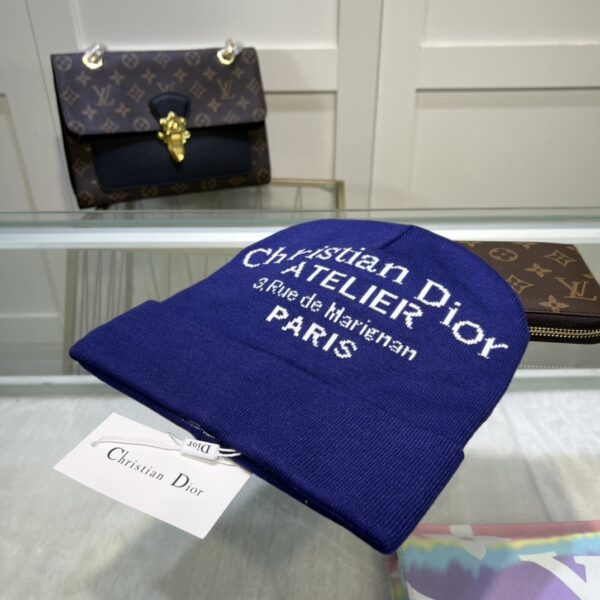 Dior Pompom Beanie In Blue