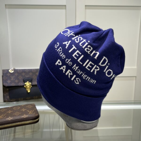 Dior Pompom Beanie In Blue