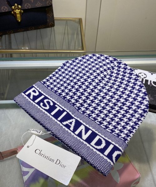 Dior Pompom Beanie In Blue