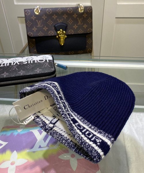 Dior Pompom Beanie In Blue