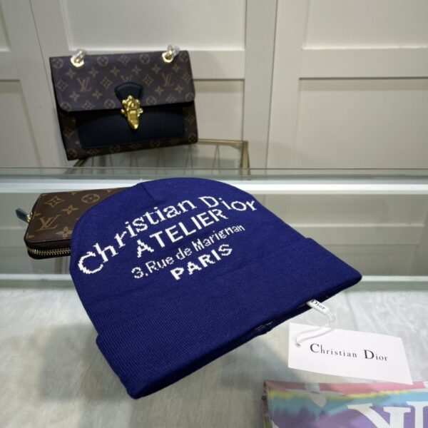 Dior Pompom Beanie In Blue