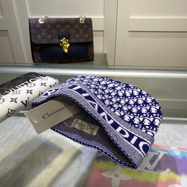 Dior Pompom Beanie In Blue