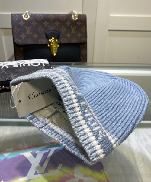 Dior Pompom Beanie In Blue