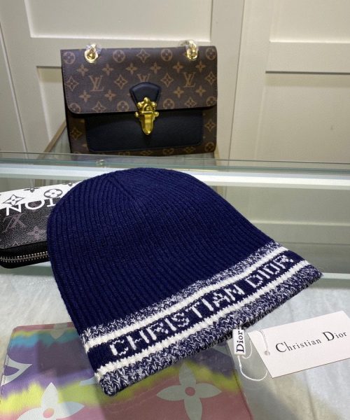 Dior Pompom Beanie In Blue