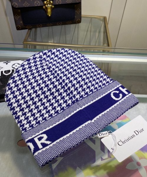 Dior Pompom Beanie In Blue