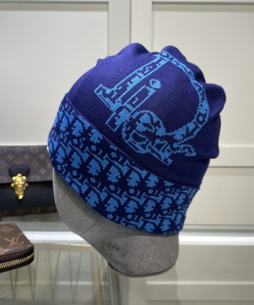 Dior Pompom Beanie In Blue