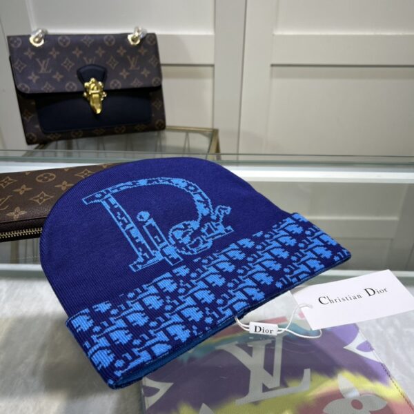 Dior Pompom Beanie In Blue