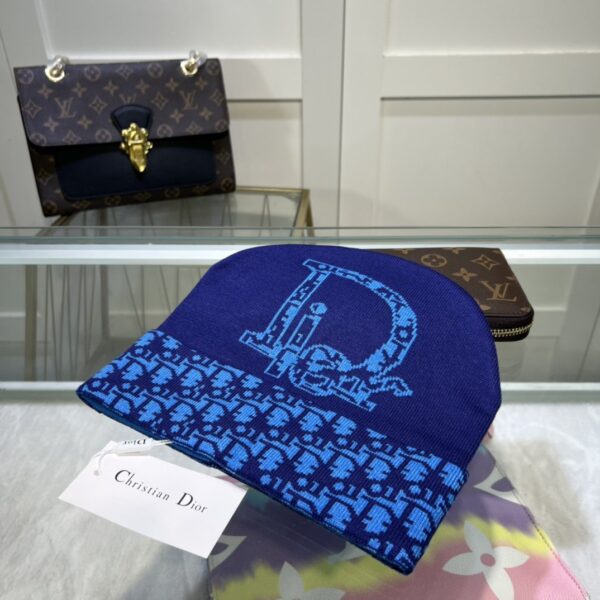 Dior Pompom Beanie In Blue