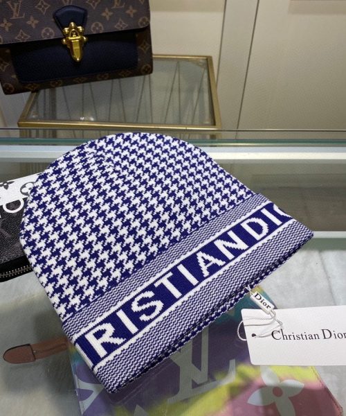 Dior Pompom Beanie In Blue