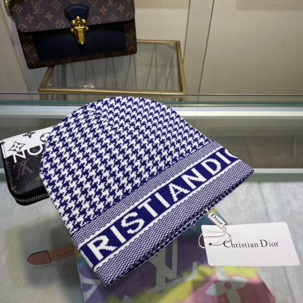 Dior Pompom Beanie In Blue