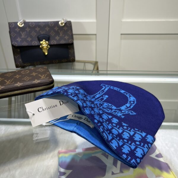 Dior Pompom Beanie In Blue