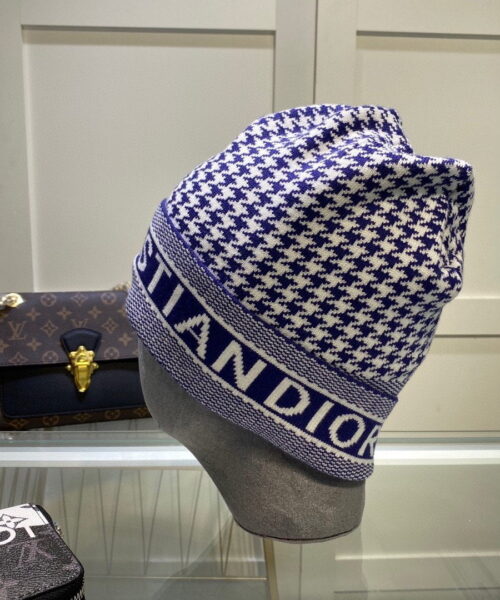 Dior Pompom Beanie In Blue